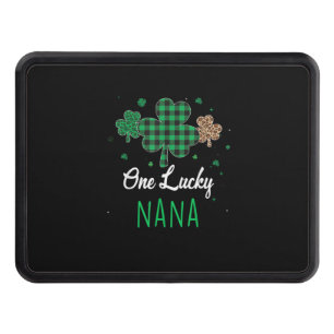 One Lucky Nana Leopard Plaid Shamrock Patrick's Da Hitch Cover