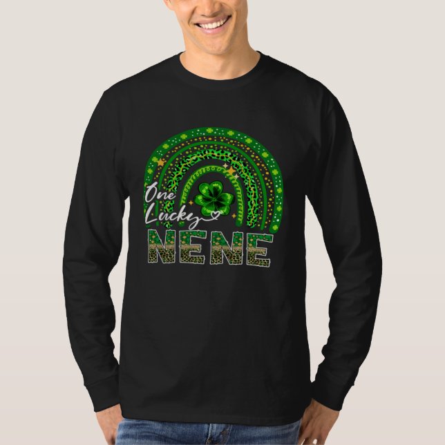 One Lucky Nene  Shamrock Rainbow St Patrick s Day  T-Shirt (Front)
