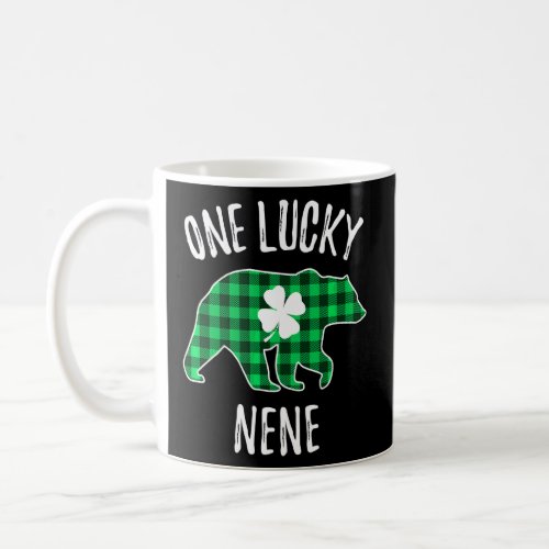 One Lucky Nene St Patricks Day Plaid Bear Shamroc Coffee Mug