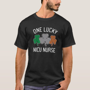 One Lucky NICU Nurse St Patrick's Day Irish Flag P T-Shirt