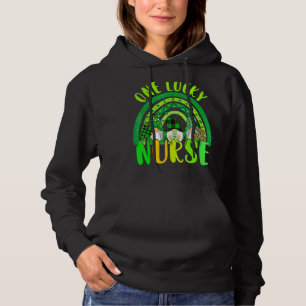 One Lucky Nurse Gnomes Nurse Rainbow St Patrick's Hoodie