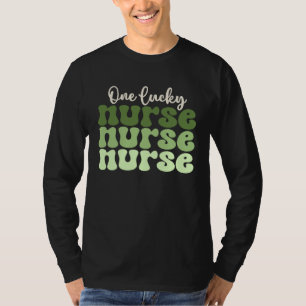 One Lucky Nurse Nicu Er Icu Peds Retro St Patricks T-Shirt