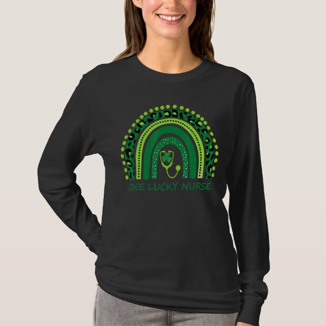 One Lucky Nurse Scrub St Patricks Day Nurses Women T-Shirt (Front)