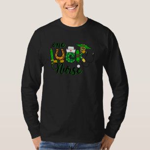 One Lucky Nurse Shamrock Stethoscope St Patricks D T-Shirt