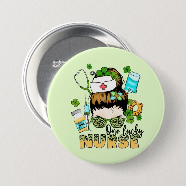 One Lucky Nurse St. Patrick's Button (Front & Back)