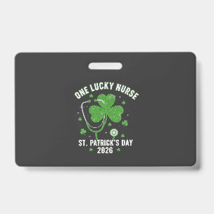One Lucky Nurse St. Patrick's Day 2026 Green Glitt Badge