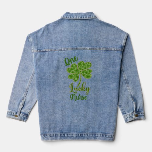 One Lucky Nurse St Patricks Day  Denim Jacket