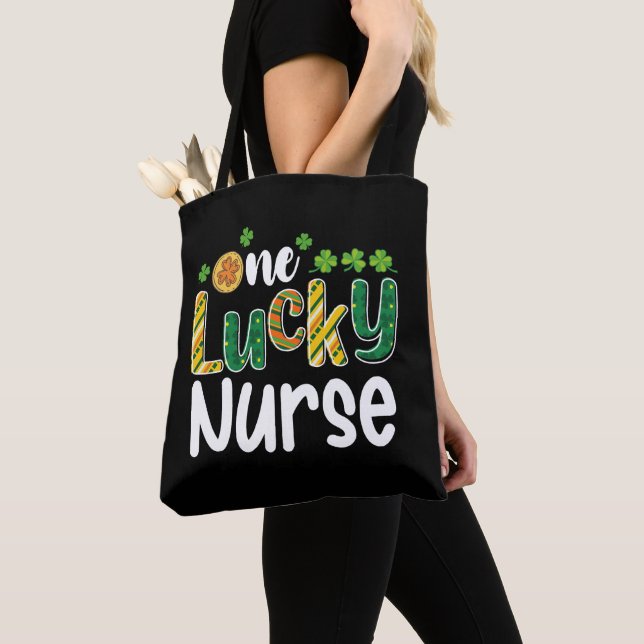 One Lucky Nurse St Patrick's Day Tote Bag (Close Up)