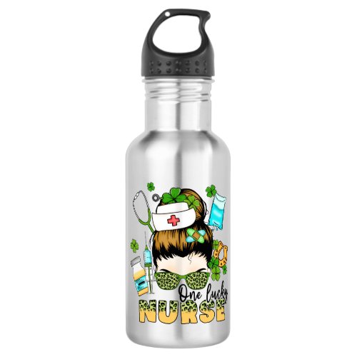 One Lucky Nurse St Patricks Stainless Steel Water Bottle