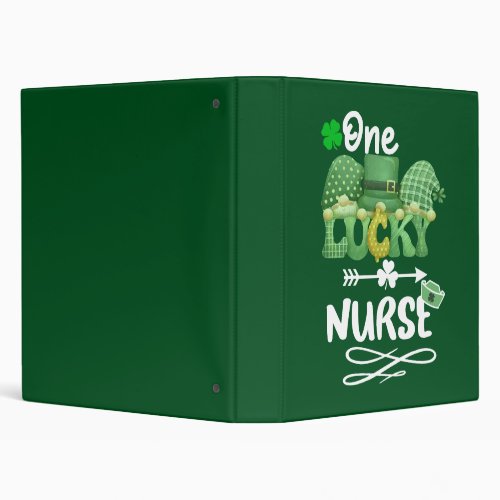 One Lucky nurse with gnomes 3 Ring Binder