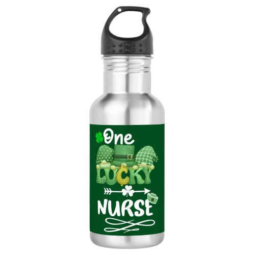 One Lucky nurse with gnomes Stainless Steel Water Bottle