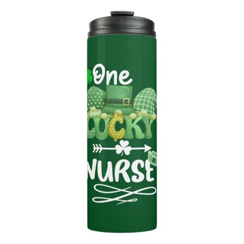 One Lucky nurse with gnomes Thermal Tumbler