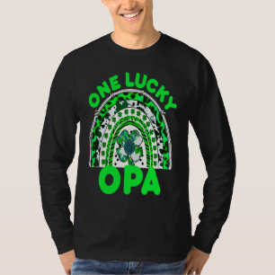 One Lucky Opa Good Luck Green Rainbow Shamrock Leo T-Shirt