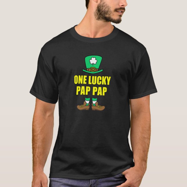 One Lucky Pap Pap Grandpa Leprechaun St Patricks D T-Shirt (Front)