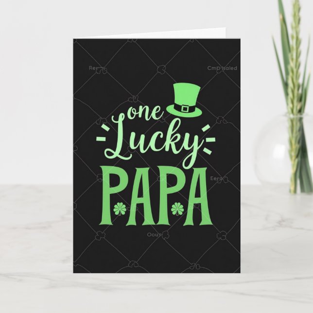 One Lucky Papa Greeting Card (Front)