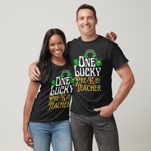 One Lucky Pre_K Teacher St Patricks Day Funny T_Shirt