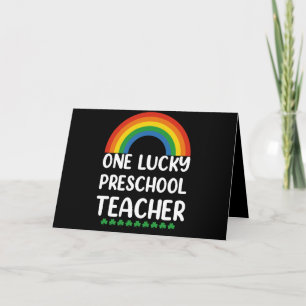 One Lucky Preschool Teacher St. Patrick's Day Letterpress Thank You Card