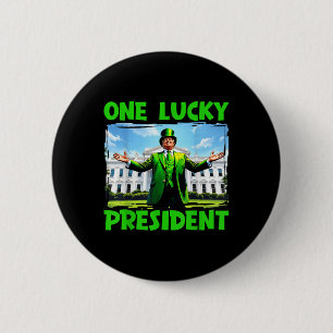 One Lucky President Trump St Patricks Day Irish Sh Button