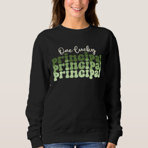 One Lucky Principal Retro St Patricks Day Principa Sweatshirt