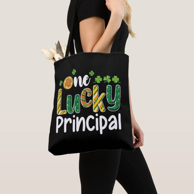 One Lucky Principal School St Patrick's Day Tote Bag (Close Up)
