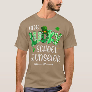 One Lucky School Counselor Shamrock Teacher St Pat T-Shirt