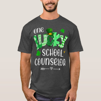 One Lucky School Counselor Shamrock Teacher St Pat T-Shirt