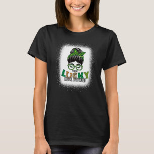 One Lucky School Custodian Bleached St Patricks Da T-Shirt