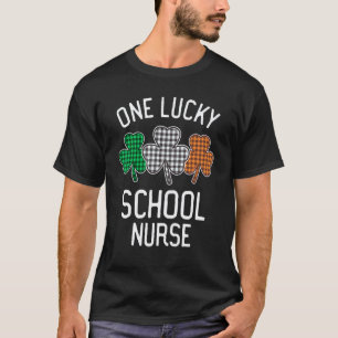 One Lucky School Nurse St Patrick S Day Irish Flag T-Shirt
