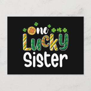 One Lucky Sister Matching Family St Patrick's Day Postcard