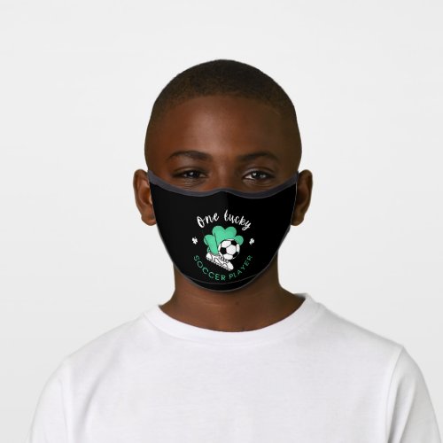 One Lucky Soccer Player Funny St Patricks Sporty Premium Face Mask