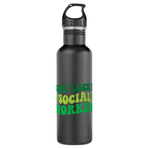 One Lucky Social Worker St Patricks day funny sham Stainless Steel Water Bottle
