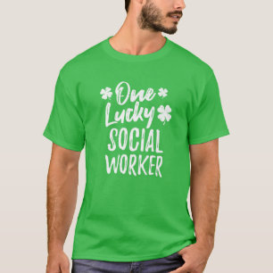 One Lucky Social Worker St. Patrick's Day Matching T-Shirt