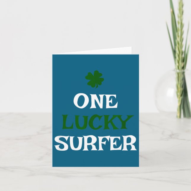 One lucky surfer st. patrick's day funny irish card (Front)