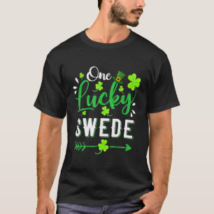 One Lucky Swede Shamrock Leprechaun Hat St Patrick T-Shirt