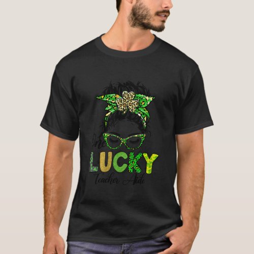 One Lucky Teacher Aide Happy St Patricks Day T_Shirt