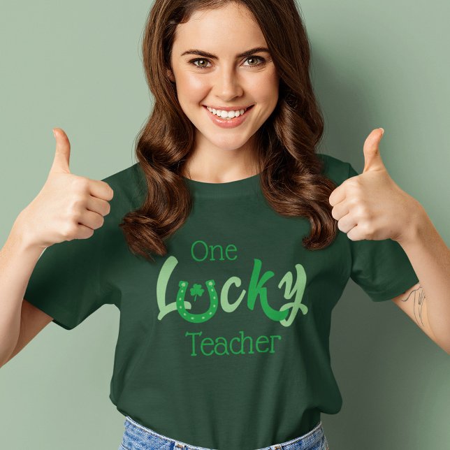 One Lucky Teacher | Customizable St Patrick's Day T-Shirt (Creator Uploaded)