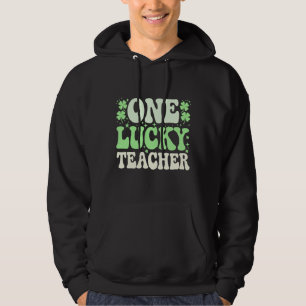 One Lucky Teacher Groovy Retro Teacher St Patricks Hoodie