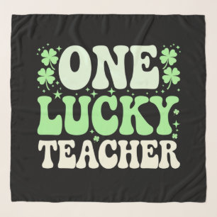 One Lucky Teacher Groovy Retro Teacher St Patricks Scarf