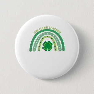 One Lucky Teacher Irish Rainbow St Patrick’s Day Button