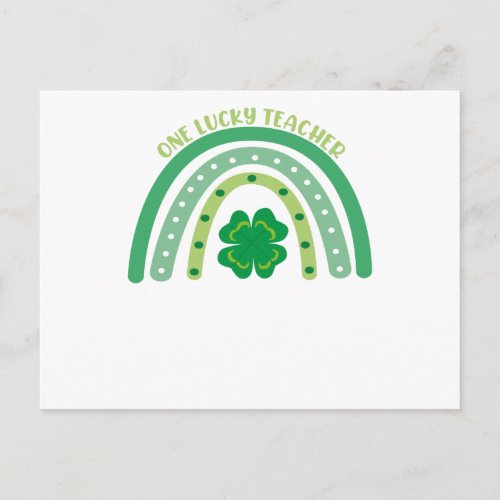 One Lucky Teacher Irish Rainbow St Patricks Day  Postcard