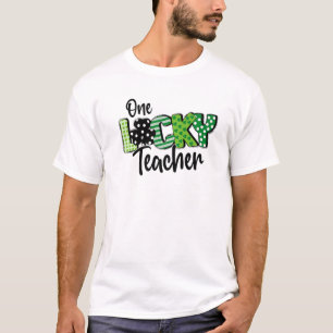 One Lucky Teacher Math PE School Teacher St Patric T-Shirt