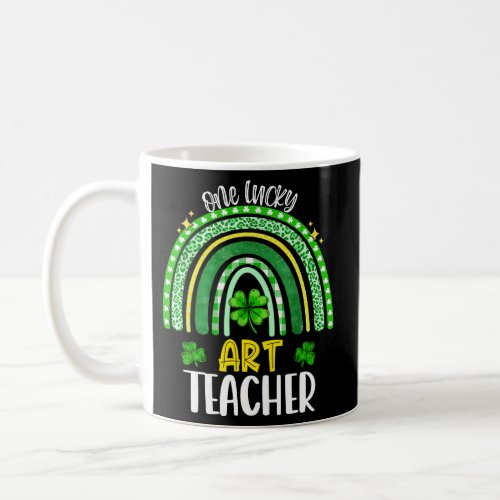 One Lucky Teacher Rainbow Shamrock St PatrickS Da Coffee Mug