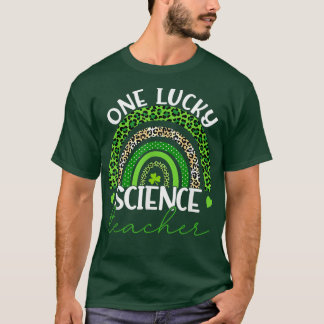 One Lucky Teacher Rainbow St Patrick's Day Science T-Shirt