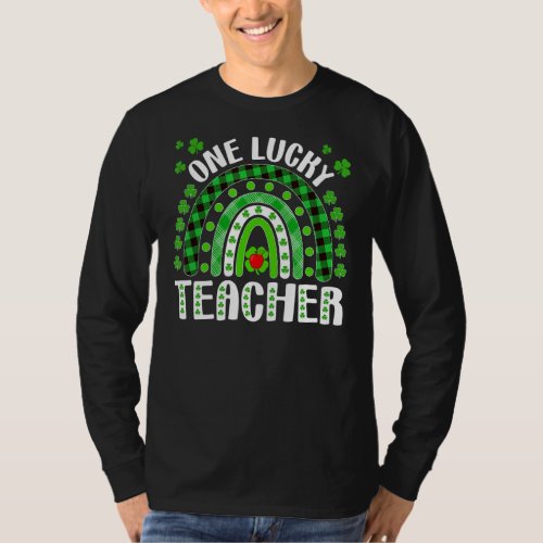 One Lucky Teacher Rainbow St Patricku2019s Day Tea T_Shirt