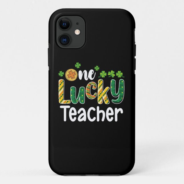 One Lucky Teacher School St Patrick's Day Case-Mate iPhone Case (Back)
