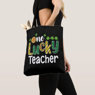 One Lucky Teacher School St Patrick's Day Tote Bag