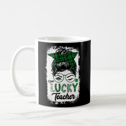 One Lucky Teacher St Patricks Day Buffalo Plaid Me Coffee Mug