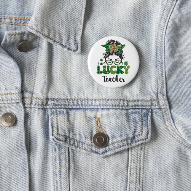 One Lucky Teacher - St. Patrick's Day  Button (In Situ)