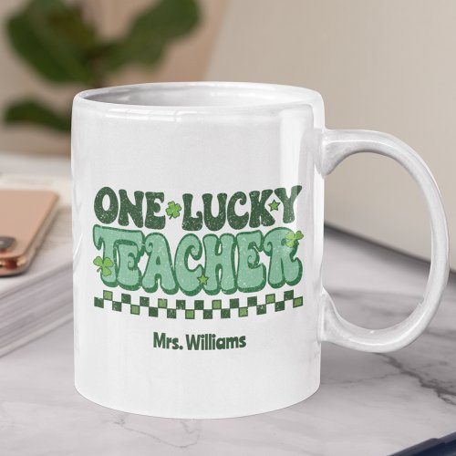 One Lucky Teacher St Patricks Day Coffee Mug