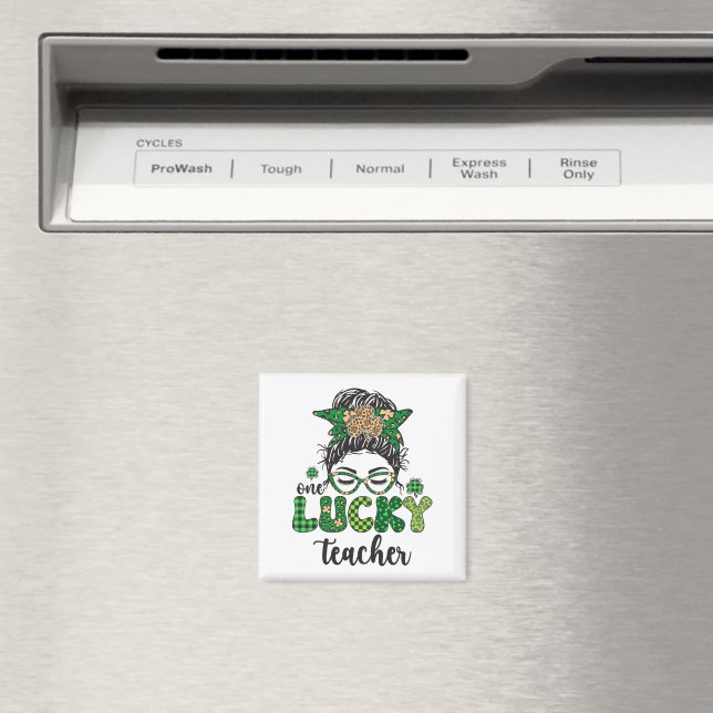 One Lucky Teacher - St. Patrick's Day  Magnet (In Situ (Dishwasher))